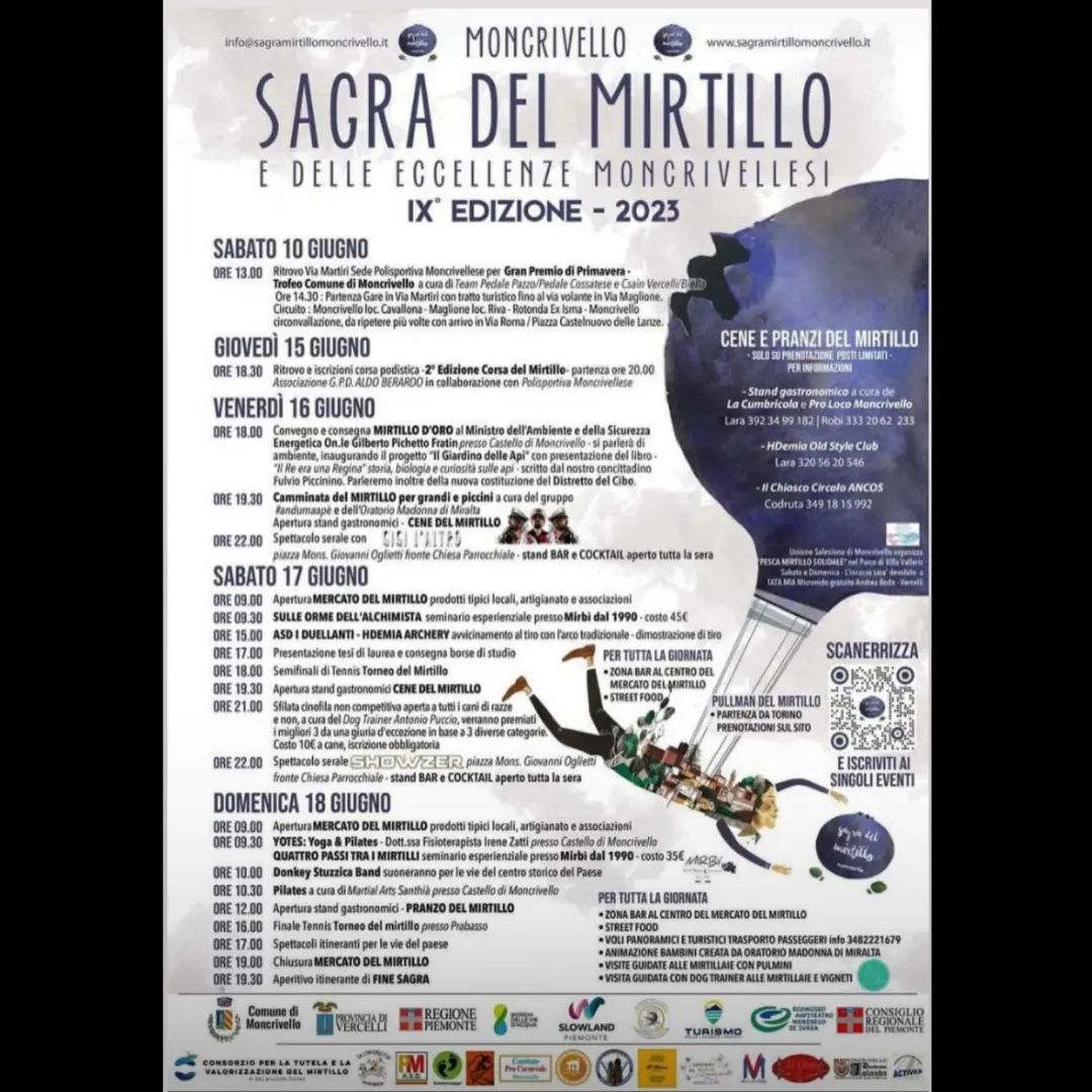 Sagra del Mirtillo e delle Eccellenze Moncrivellesi 2023. 🫐🥂 Vi aspettiamo! @sagramirtillomoncrivello

#moncrivello #vercellese #canavese

#vercelli #ivrea #torino #milano #aosta #biella #novara #chivasso 

#piedmont #piemonte #italy🇮🇹 #piemont #italie #italien #ピエモンテ #イタリア #italy #italia #moncravel